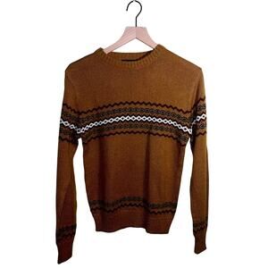 VNTG VAN CORT 80s preppy knit eclectic grandpa acrylic crewneck sweatshirt S